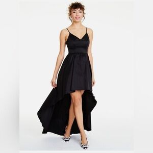 B DARLIN Black Dress High-Low Asymmetrical Cocktail Party Sz 13 14 Gown 9 10 L M